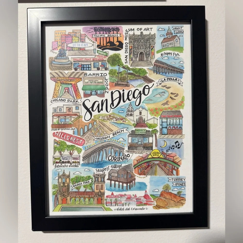 San Diego Illustrated Art Print - Picture 2 of 2